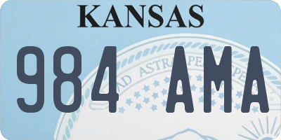 KS license plate 984AMA