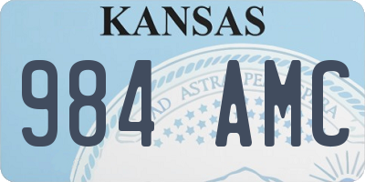 KS license plate 984AMC