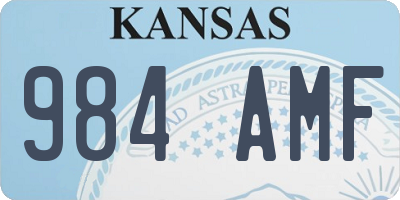 KS license plate 984AMF