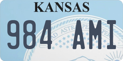 KS license plate 984AMI