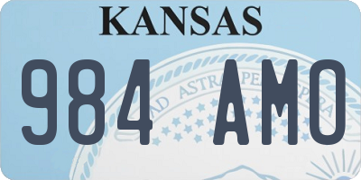 KS license plate 984AMO