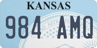 KS license plate 984AMQ