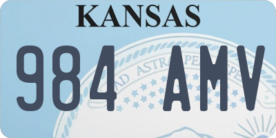 KS license plate 984AMV