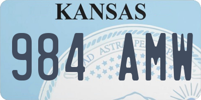 KS license plate 984AMW