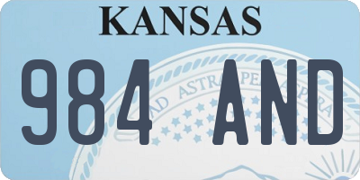 KS license plate 984AND