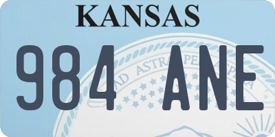 KS license plate 984ANE