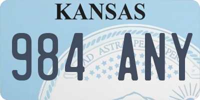 KS license plate 984ANY