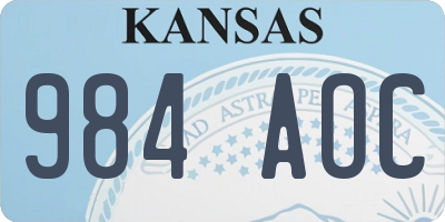 KS license plate 984AOC
