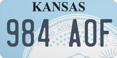 KS license plate 984AOF