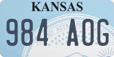 KS license plate 984AOG