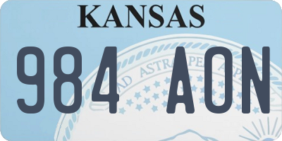 KS license plate 984AON