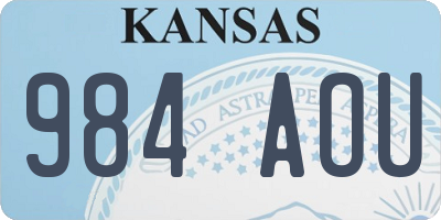 KS license plate 984AOU