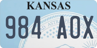 KS license plate 984AOX