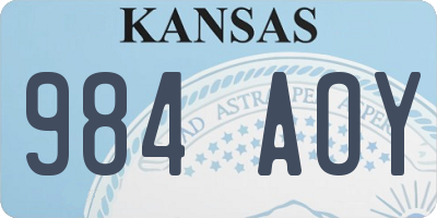 KS license plate 984AOY