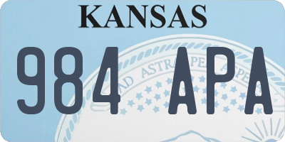 KS license plate 984APA