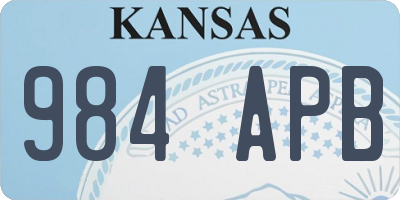 KS license plate 984APB