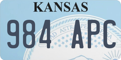 KS license plate 984APC