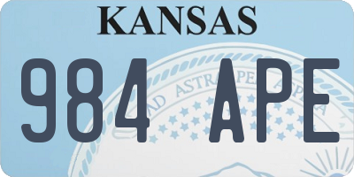 KS license plate 984APE
