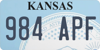 KS license plate 984APF