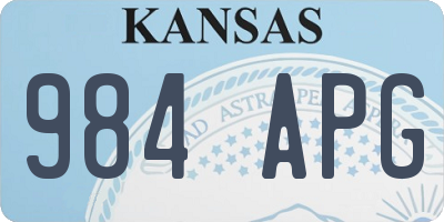 KS license plate 984APG