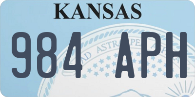 KS license plate 984APH