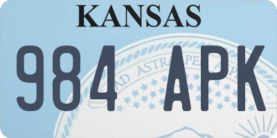 KS license plate 984APK
