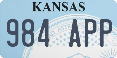 KS license plate 984APP