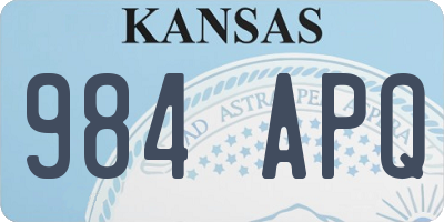 KS license plate 984APQ