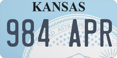 KS license plate 984APR