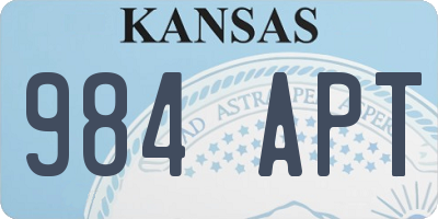 KS license plate 984APT