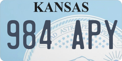 KS license plate 984APY