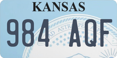 KS license plate 984AQF