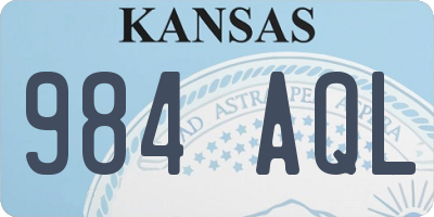 KS license plate 984AQL