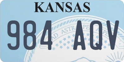 KS license plate 984AQV