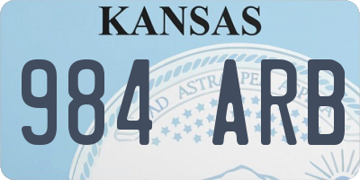 KS license plate 984ARB