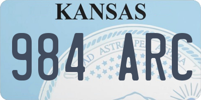 KS license plate 984ARC