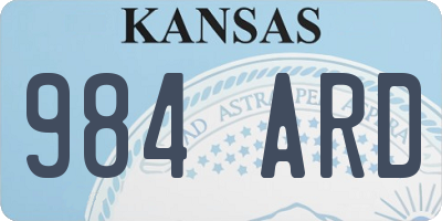 KS license plate 984ARD