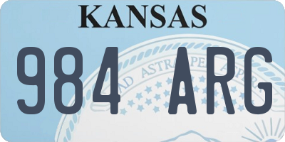 KS license plate 984ARG