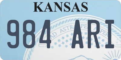 KS license plate 984ARI