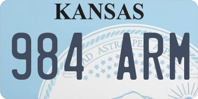 KS license plate 984ARM
