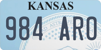 KS license plate 984ARO