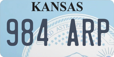 KS license plate 984ARP