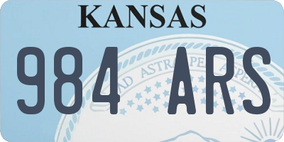 KS license plate 984ARS