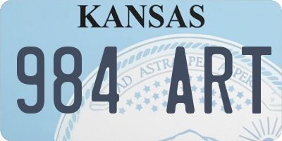 KS license plate 984ART