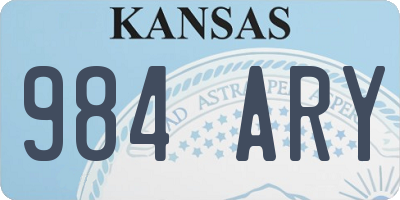 KS license plate 984ARY