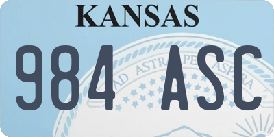 KS license plate 984ASC