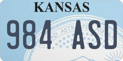 KS license plate 984ASD