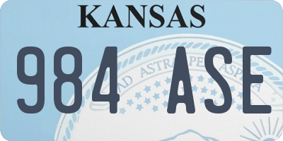 KS license plate 984ASE