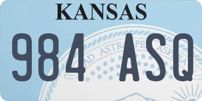 KS license plate 984ASQ