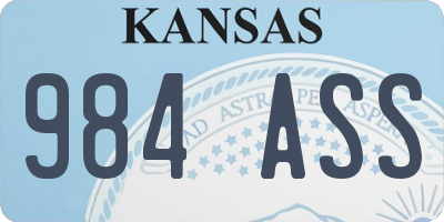 KS license plate 984ASS